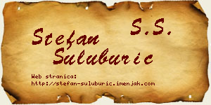 Stefan Šuluburić vizit kartica